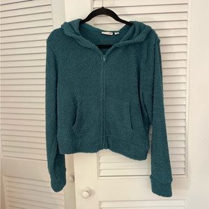 Fuzzy Zip-Up Sweatshirt